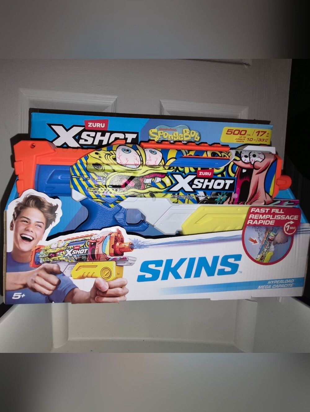 X-Shot SpongeBob Skins Water Blaster in Yellow & Blue by ZURU